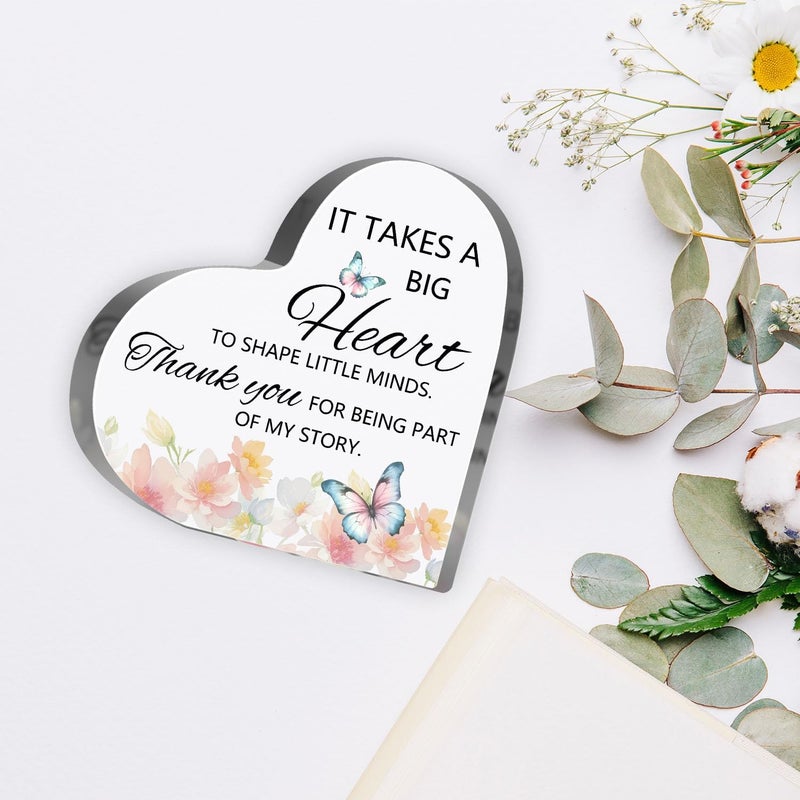 MUNLICAR Thank You Presents for Women Men, Motivational Office Desk Decor, Coworkers Appreciation Gifts, Thank You for Being Part of My Story Sign Inspirational Acrylic Heart Plaque - Image 3